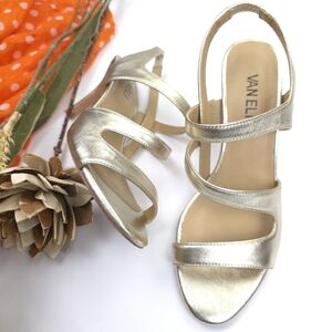 Vaneli Gold Women's Sandals Heels Sz 7